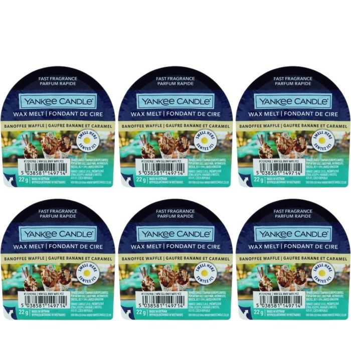 Yankee Candle Banoffee Waffle Wax Melt 22g - Pack of 6