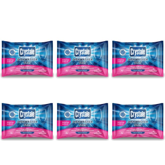 Crystale Dishwasher Salt 2kg - Pack of 6