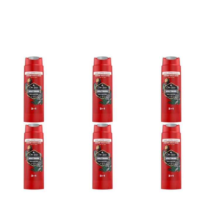 Old Spice Wolfthorn 3 in 1 Shower Gel 400ml - Pack of 6