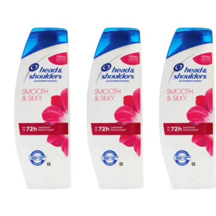 Head & Shoulders Smooth & Silky Anti-Dandruff Shampoo 400ml - Pack of 3