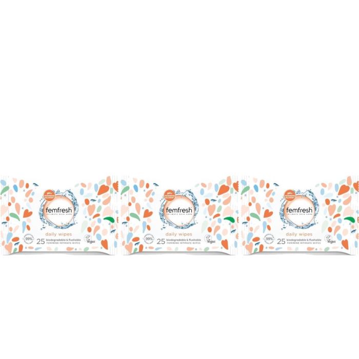 Femfresh Intimate Feminine Wipes 25 pcs - Pack of 3