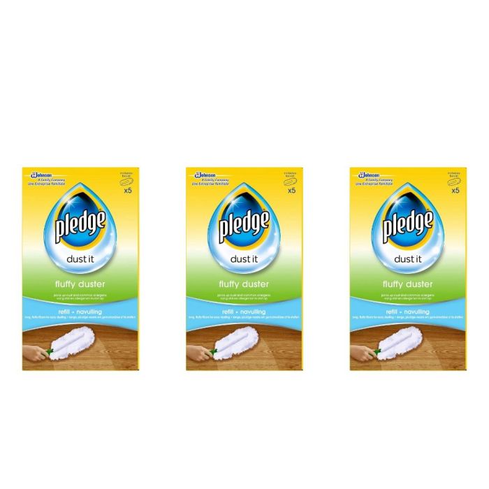 Pledge Fluffy Duster 5 Refills Pack - Pack of 3