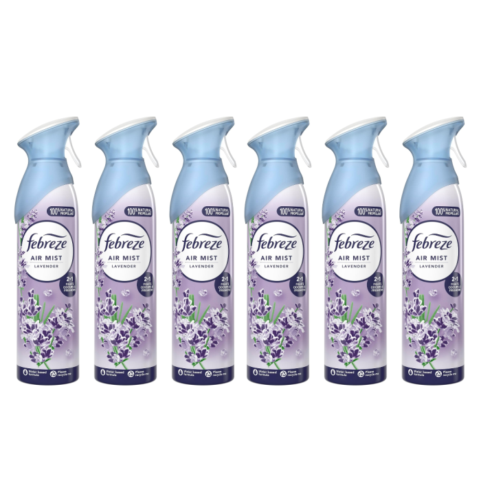 Febreze Air Mist Lavender air freshener odour remover 185ml non-flammable spray
