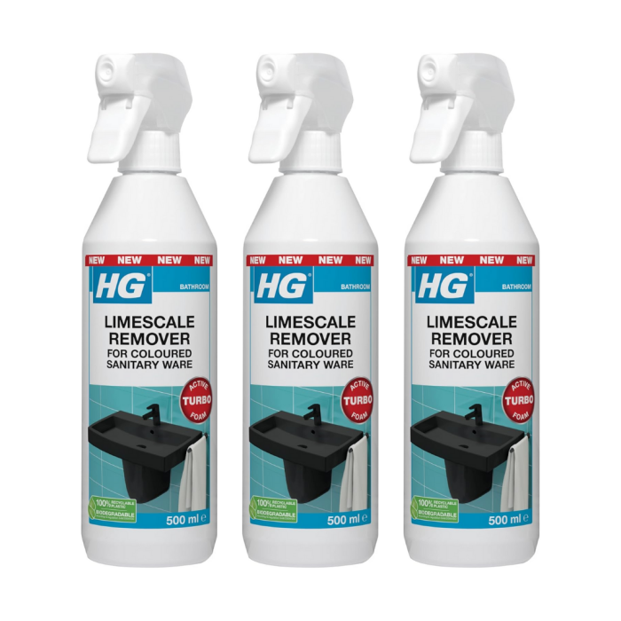 HG Limescale Remover Safe for Black Taps, Showers & Sinks 500ml - Pack of 3