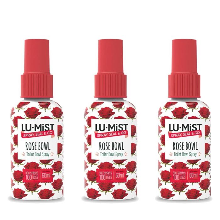 Lu-Mist Rose Bowl Toilet Bowl Spray 60ml - Pack of 3