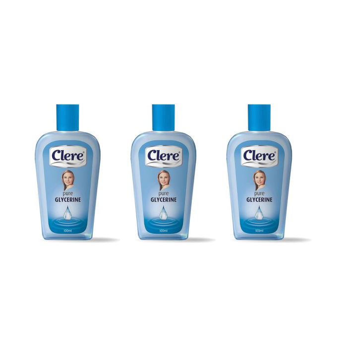 Clere 100% Pure Glycerin Liquid for Skin Care 100ml - Pack of 3