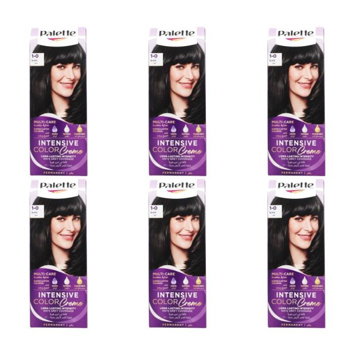 Palette Intensive Creme Hair Color - 1-0 Black - Pack of 6