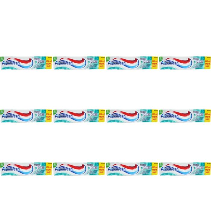 Aquafresh Active Fresh Menthol Toothpaste 100ml - Pack of 12