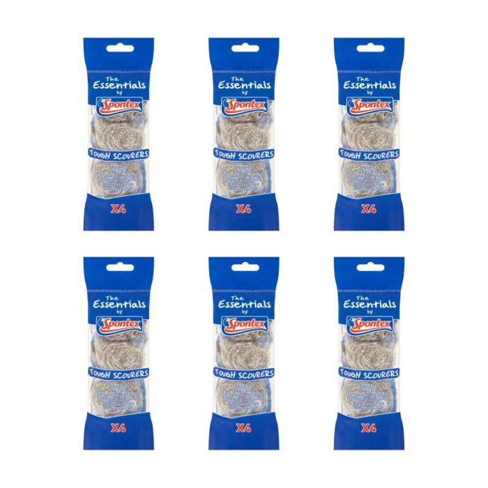 Spontex Essentials Tough Scourer 4 PK - Pack of 6