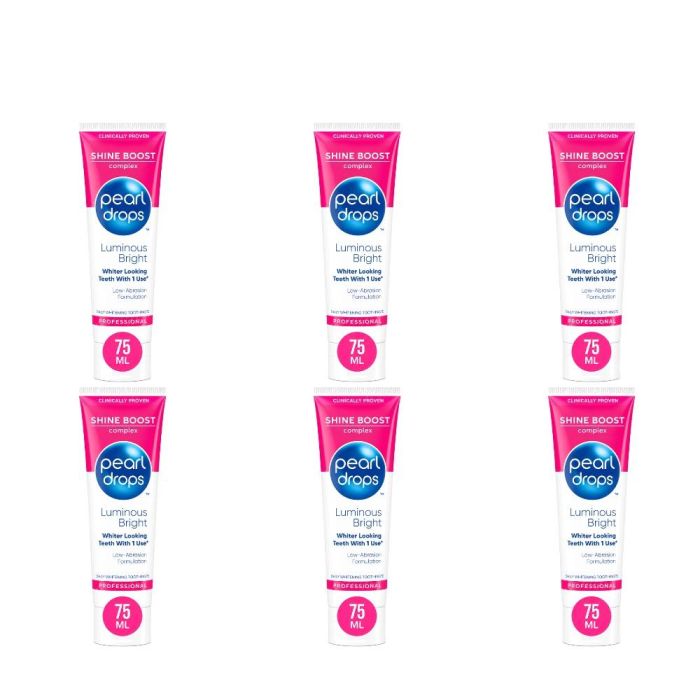 Pearl Drops Luminous Bright Whitening Toothpaste 75ml - Pack of 6