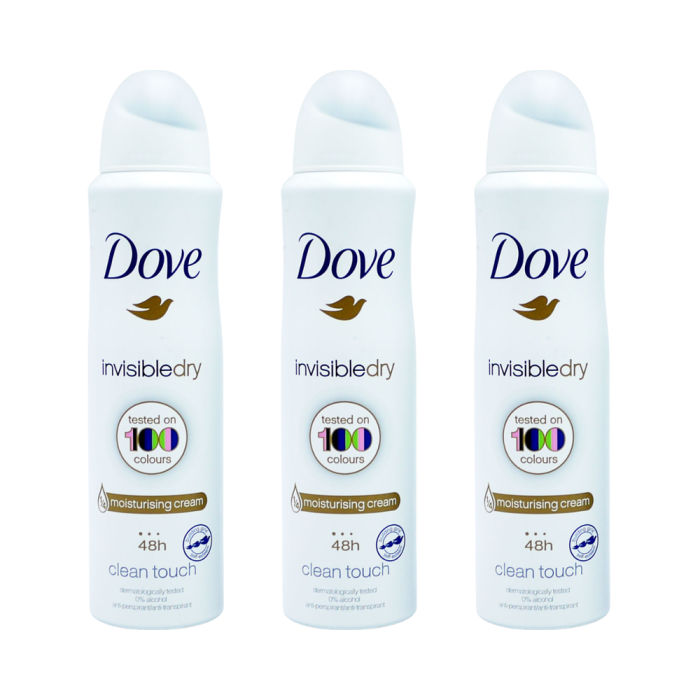 Dove Invisible Dry Antiperspirant Deodorant Spray 150ml - Pack of 3