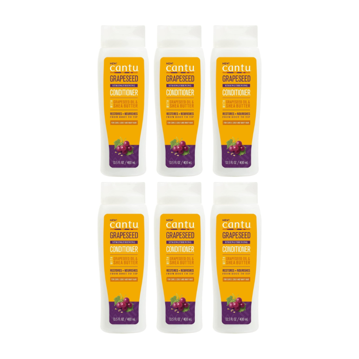 Cantu Grapeseed Strengthening Conditioner 400ml - Pack of 6