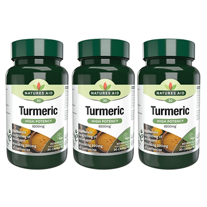 Natures Aid Turmeric High Potency for Immune Boost 30 Tablets - Pack of 3