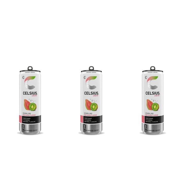 Celsius Kiwi Guava Energy Drink 355ml - Pack of 3