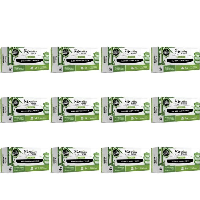 The Cheeky Panda Bamboo Balsam Tissues Box 64 Counts - Pack of 12