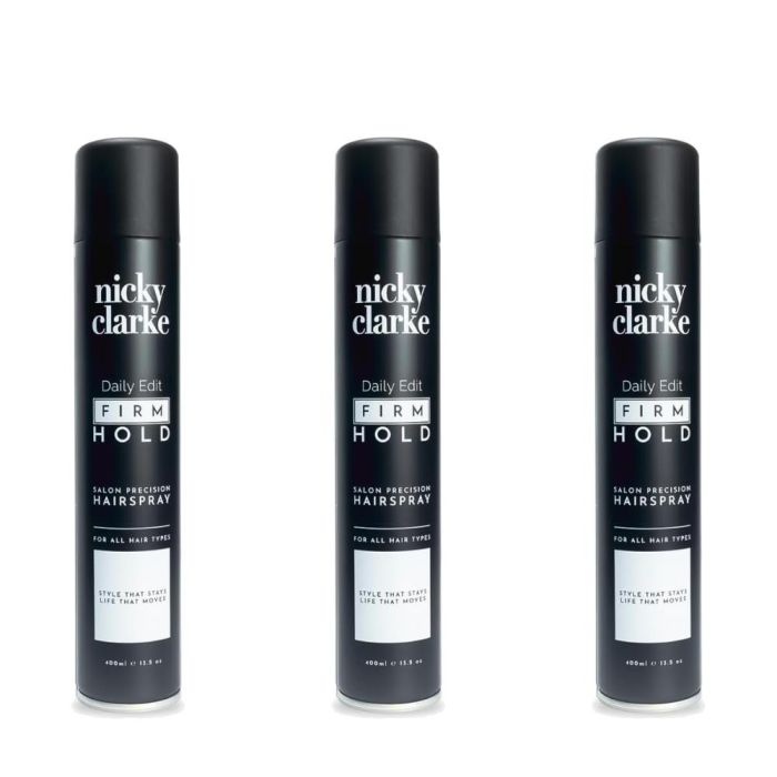 Nicky Clarke Daily Edit Firm Hold Hairspray 400ml - Pack of 3