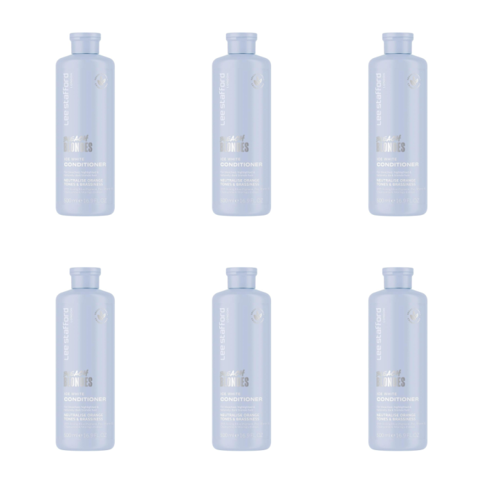 Lee Stafford Bleach Blonde Ice White Conditioner 500ml - Pack of 6