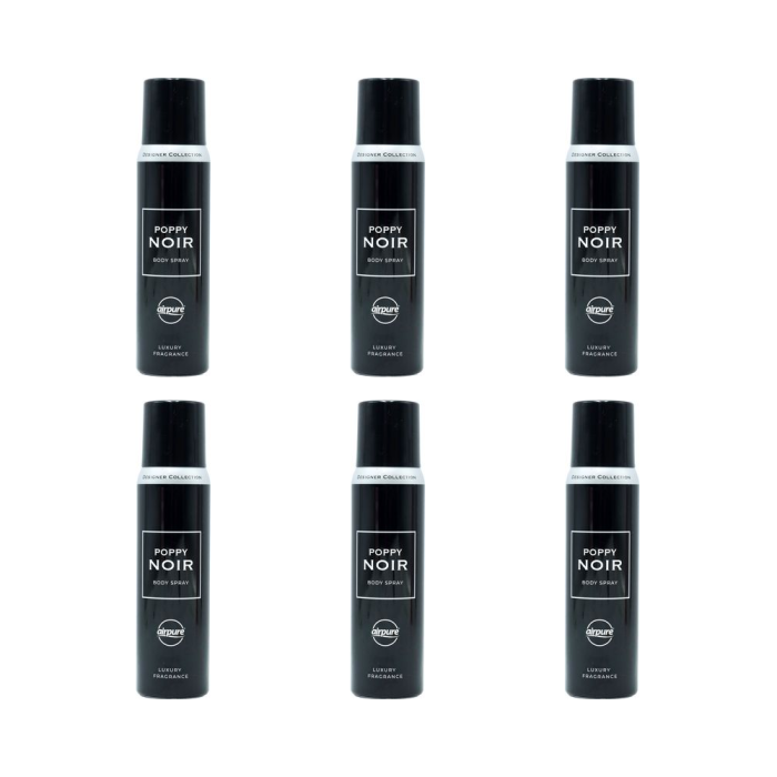 Airpure Designer Ladies Poppy Noir Body Spray 100ml - Pack of 6