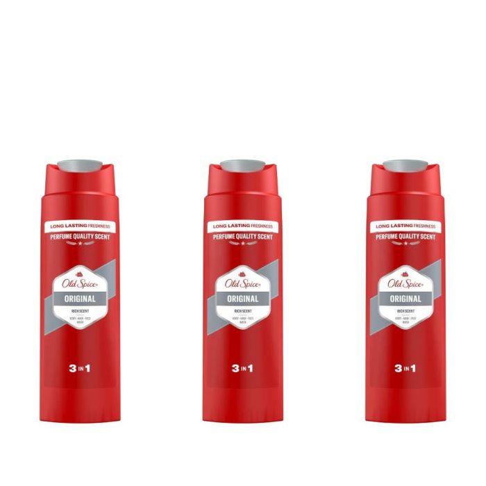 Old Spice Original 3 In 1 Shower Gel 400ml - Pack of 3