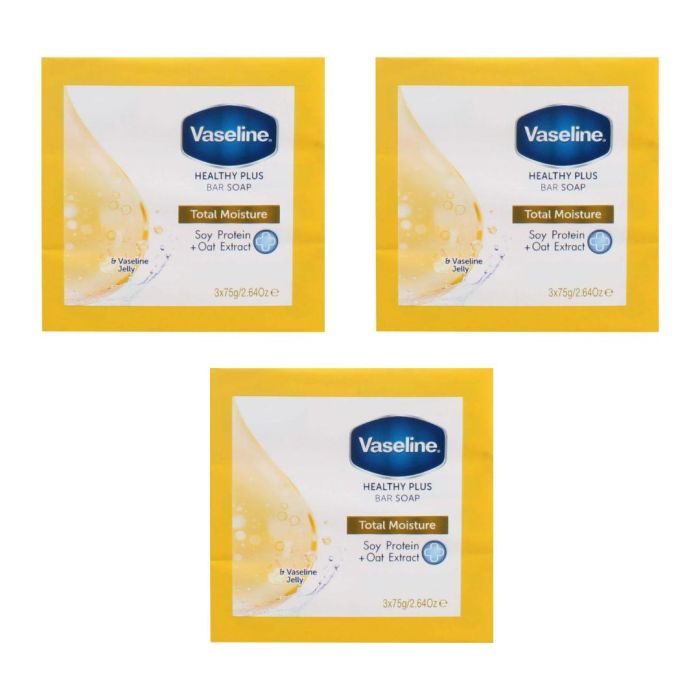 Vaseline Total Moisture Soap Bars 3 x 75g - Pack of 3
