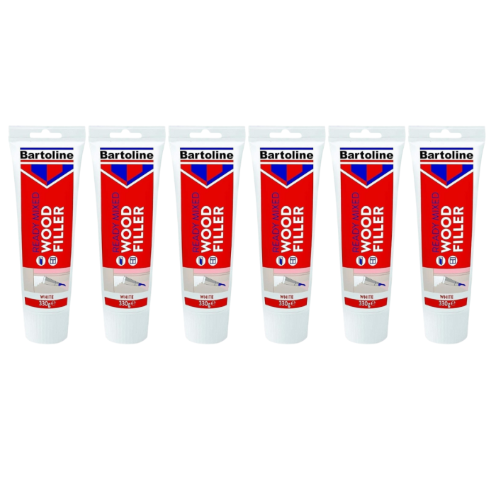 Bartoline Ready Mixed Wood Filler White Tube 330g - Pack of 6