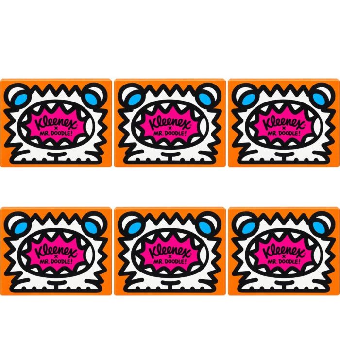 Kleenex x Mr Doodle Limited Edition Cube Tissues 48 Sheets - Pack of 6