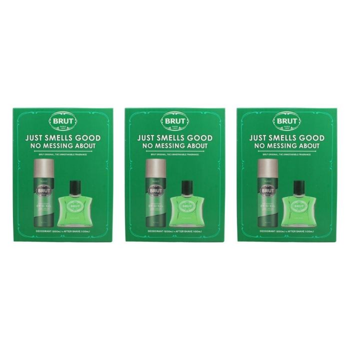 Brut Original 2 Piece Gift Set (Deodorant Spray + Aftershave) - Pack of 3