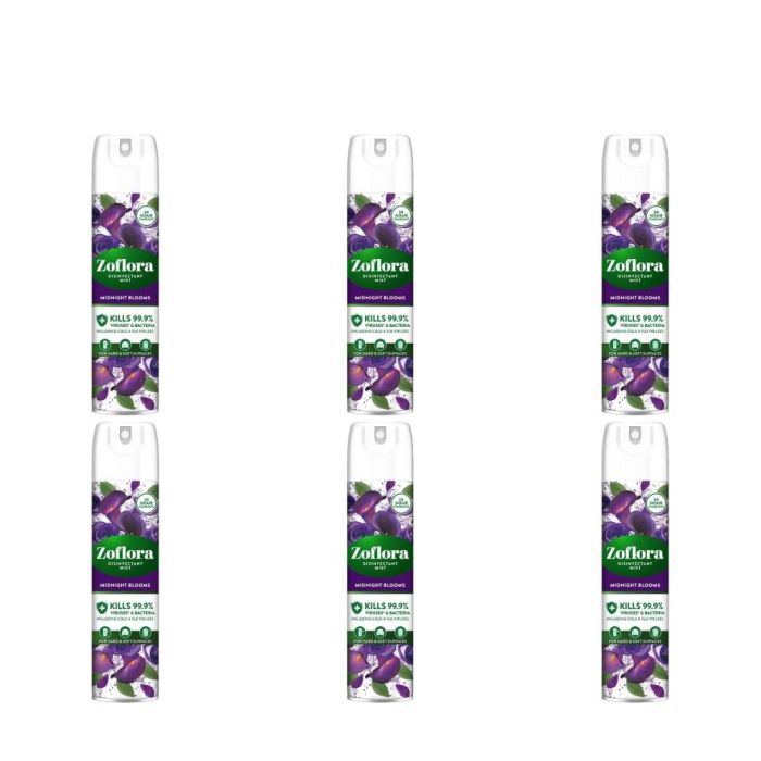 Zoflora Midnight Blooms Disinfectant Mist Spray 300ml - Pack of 6