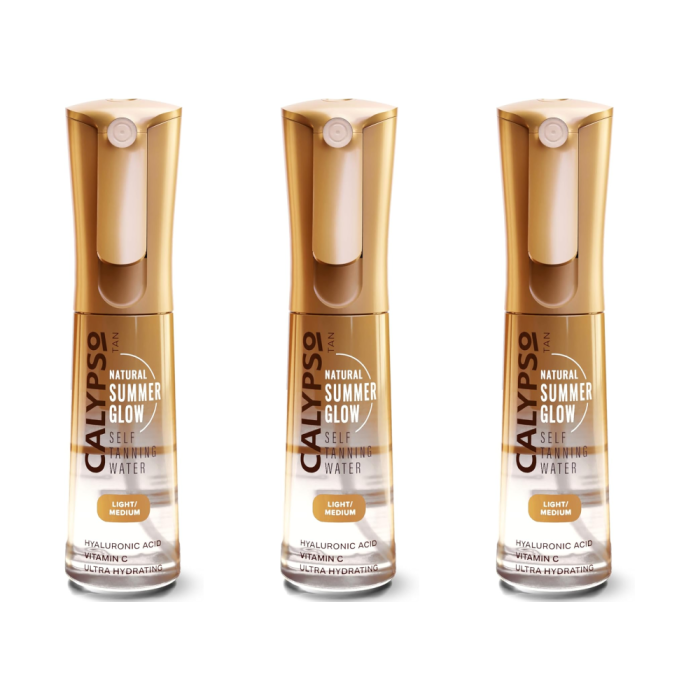 Calypso Natural Summer Glow Self-Tanning Water Light/Medium 100ml - Pack of 3