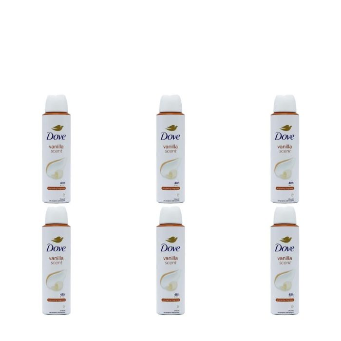 Dove Vanilla Scent Deodorant Spray 150ml - Pack of 6