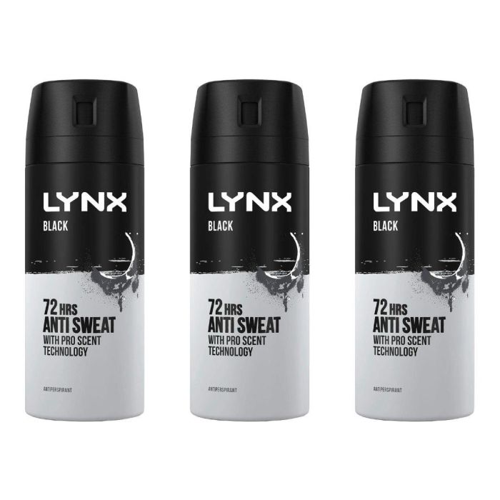 Lynx Black Dry Anti-Perspirant Deodorant 150 ML - Pack of 3