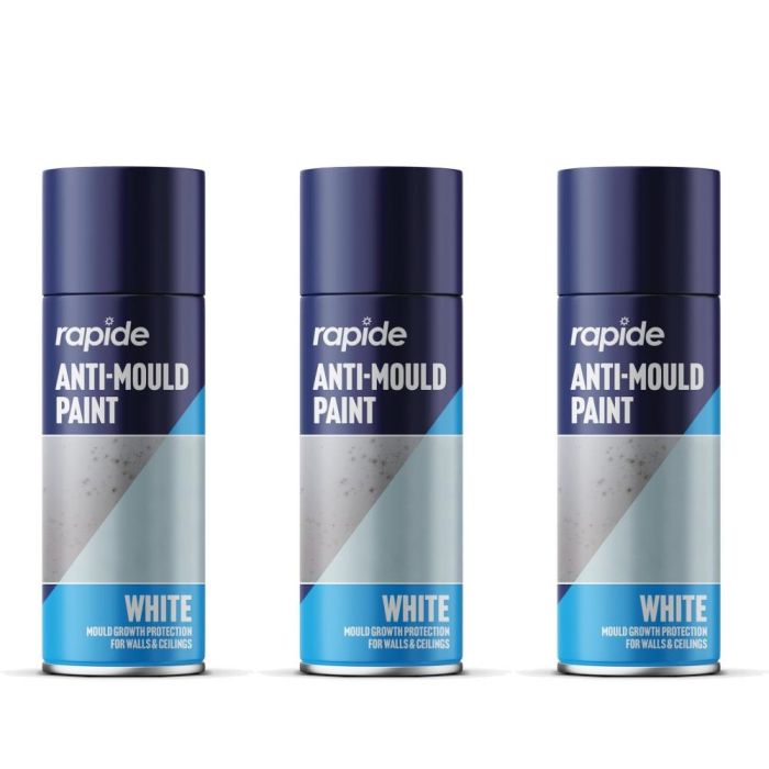 Rapide Anti Mould White Spray Paint 400ml - Pack of 3