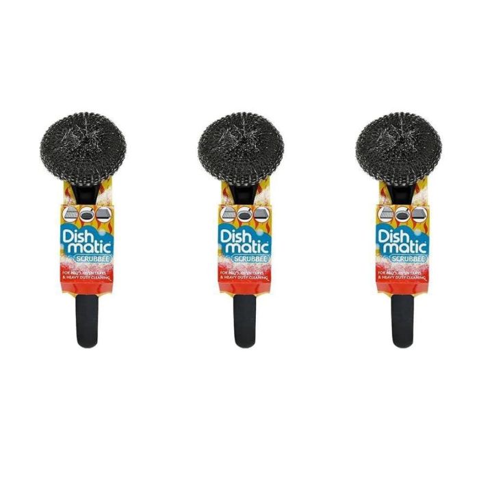 Dishmatic Scrubbee Handle Refillable Dish Brush  1 Count - Pack Of 3