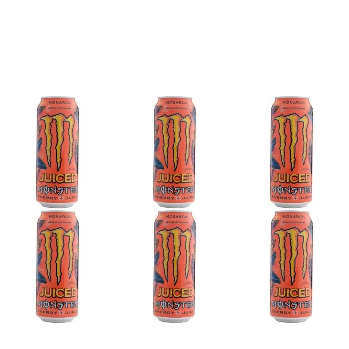 Monster Monarch Peach Energy Drink 500ml - Pack of 6