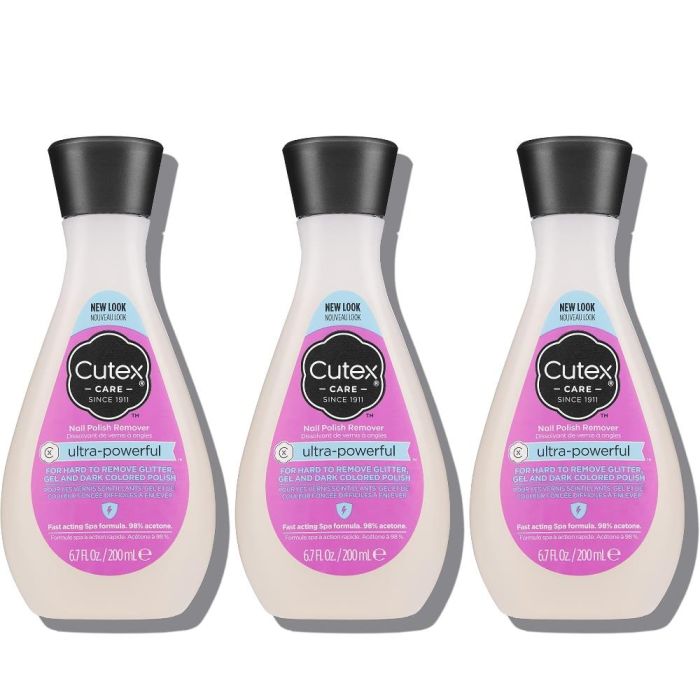 Cutex Ultra Powerful Nail Polish Remover 200ml - Pack of 3