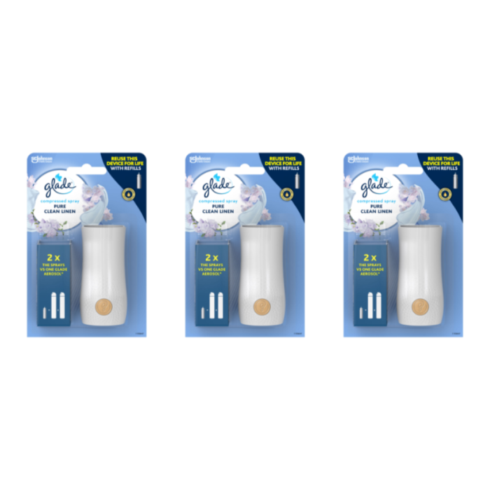 Glade Pure Clean Linen reusable air freshener spray device and refill
