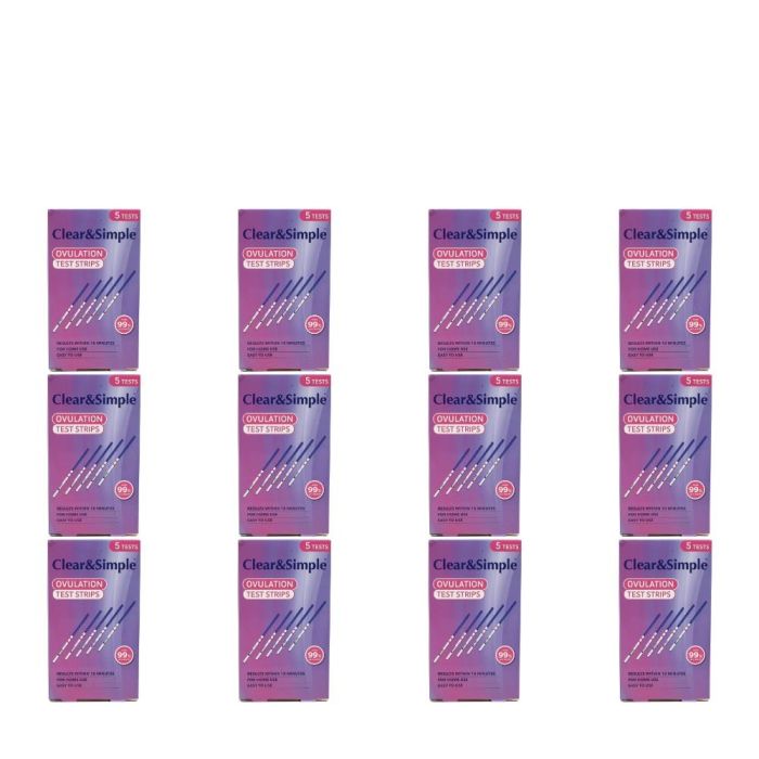 Clear & Simple Ovulation Test Strips 5 Counts - Pack of 12