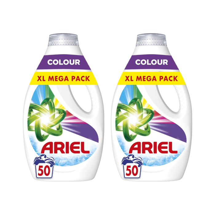 Ariel Colour Washing Liquid XL Mega Pack 50 Washes 1650 ml - Pack of 2