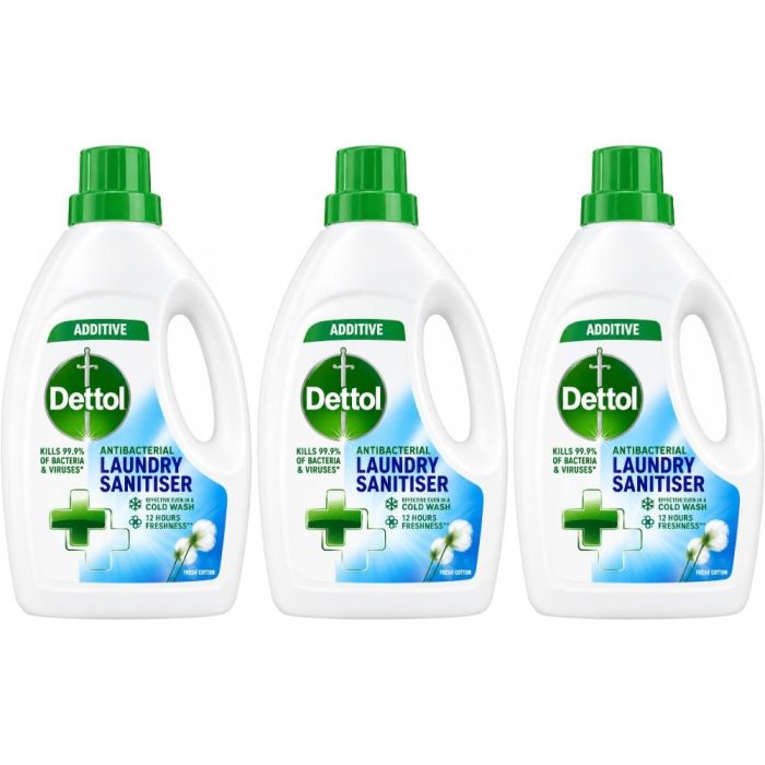 Dettol Fresh Cotton Antibacterial Laundry Cleanser 1.5L - Pack of 3