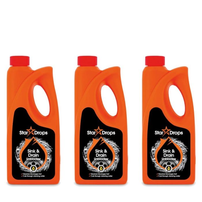Stardrops Sink & Drain Unblocker 500ml - Pack of 3
