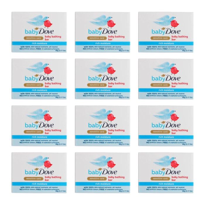 Baby Dove Rich Moisture Bathing Bar 90 G - Pack of 12