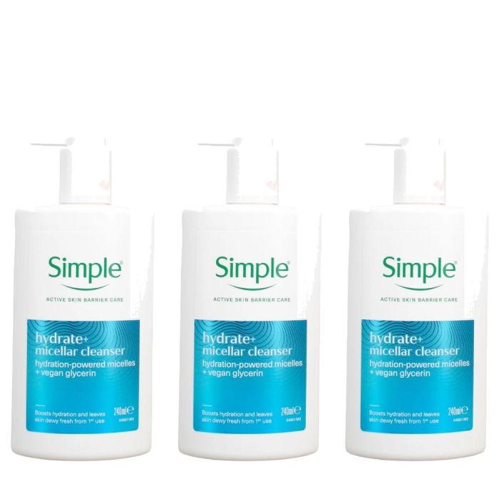 Simple Hydrate+ Micellar Cleanser 240ml - Pack of 3