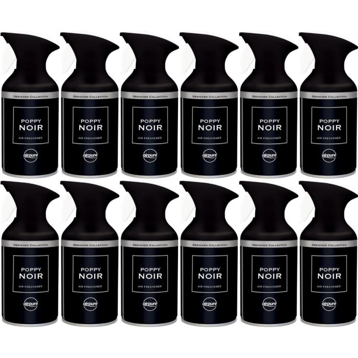 Airpure Designer Collection Poppy Noir Air Freshener 250ML - Pack of 12