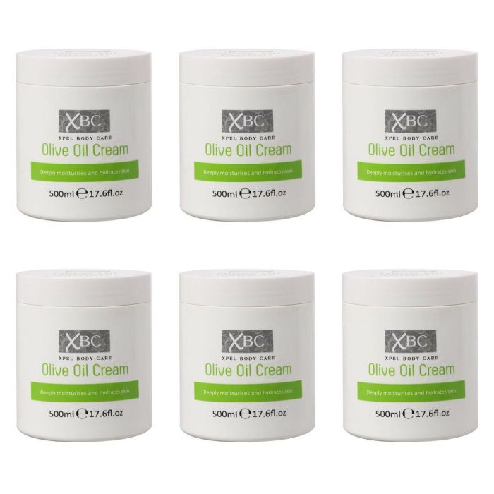 XBC Olive Oil Cream Deep Moisturizing & Hydration Large Tub 500ml x 6