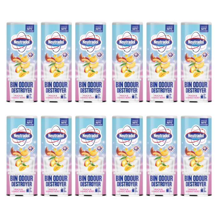 Neutradol Bin Odour Destroyer Powder Peach & Mango Burst 350g - Pack of 12