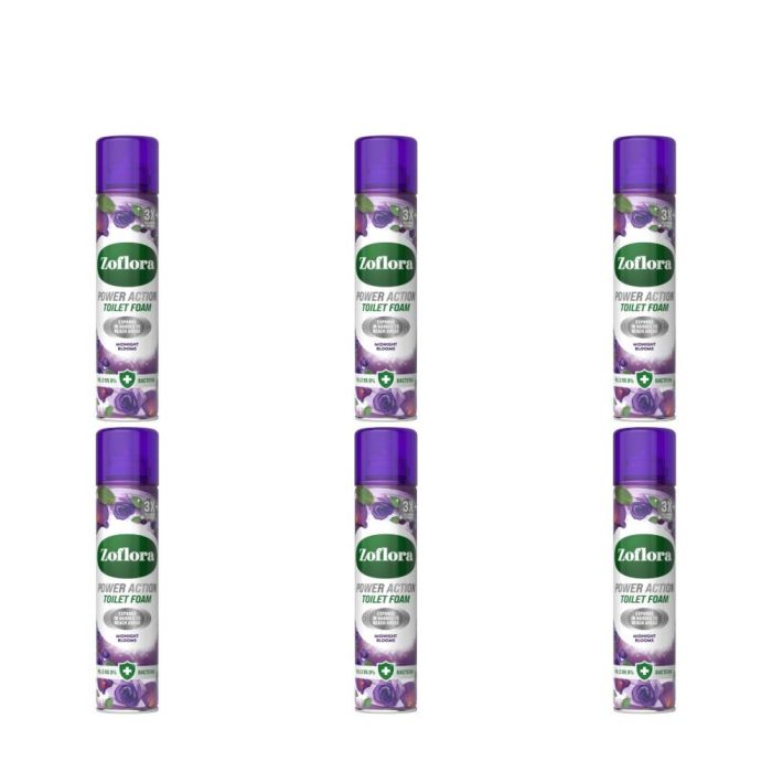 Zoflora Midnight Blooms Toilet Foam Cleaner 300ml - Pack of 6