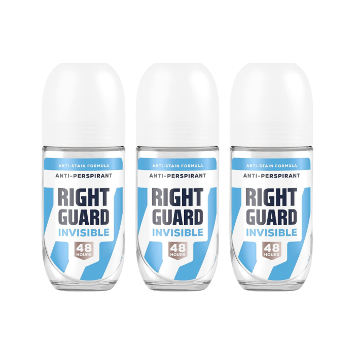 Right Guard Invisible Women Anti Perspirant Deodorant Roll On 50ml - Pack of 3