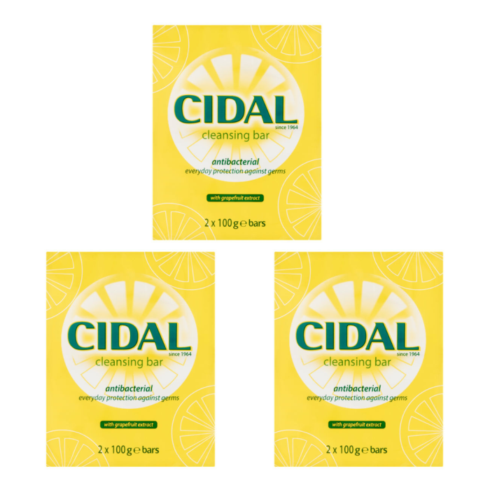 Cidal Antibacterial Cleansing Bars 2 x 100g - Pack of 3