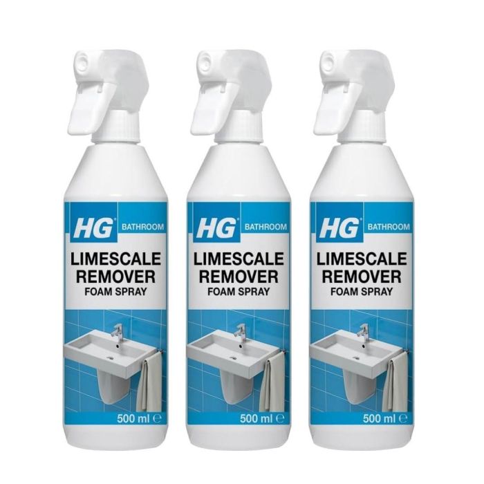 HG Limescale Remover Foam Spray Bathroom Descaler 500ml - Pack of 3