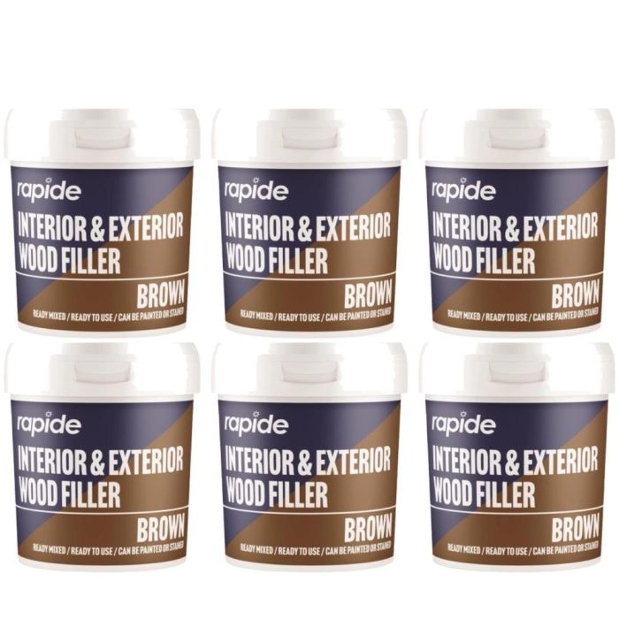 Rapide Brown Interior Exterior Wood Filler 470g - Pack of 6